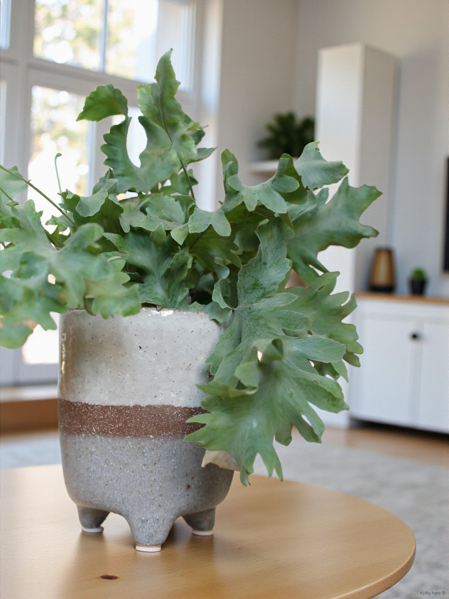 Malý pruhovaný květináč na nožičkách