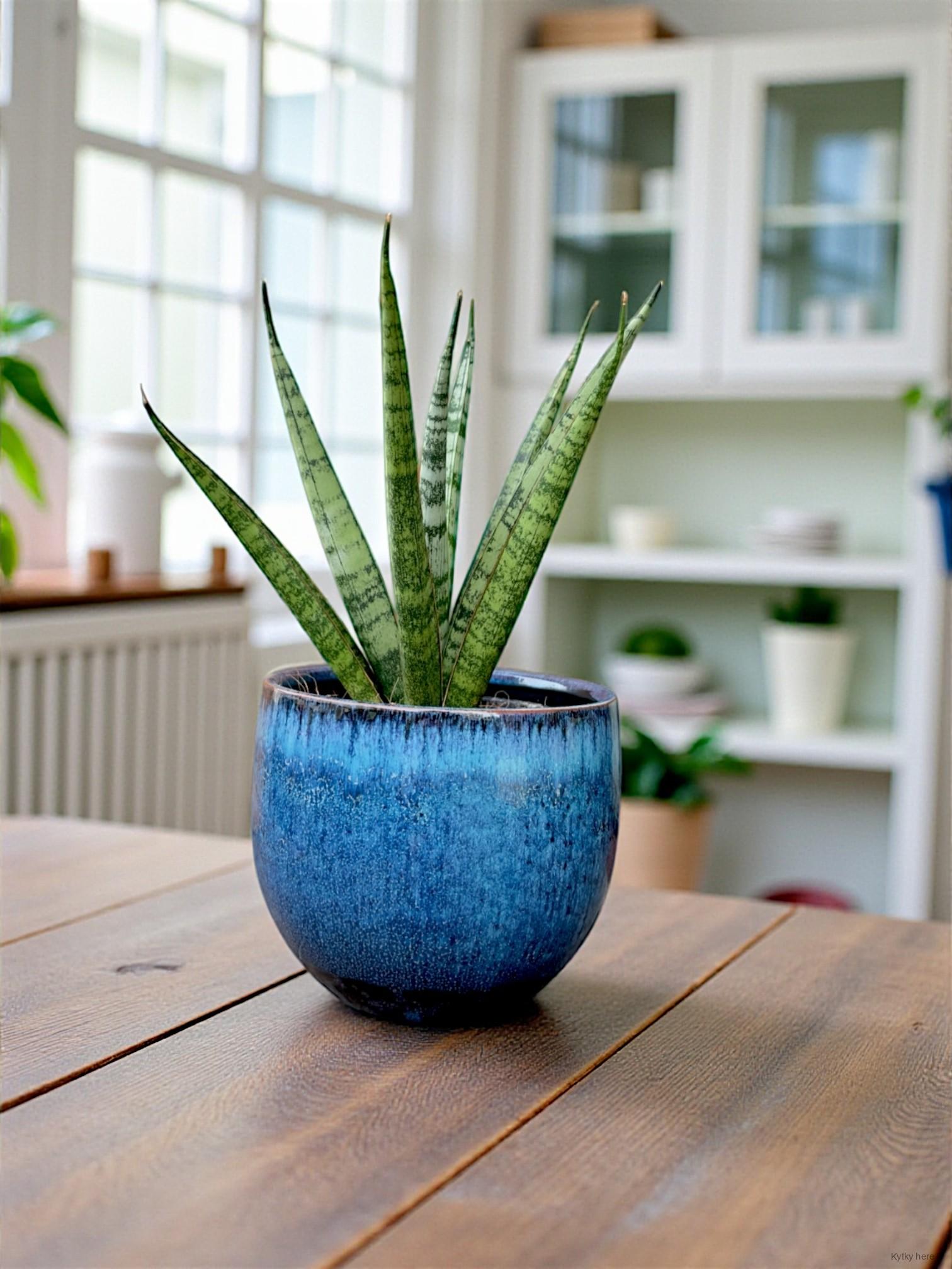 Modrý keramický obal