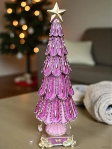 Růžový vánoční stromeček